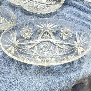 Vintage Anchor Hocking Star Of David Glass Dish ( EPAC ) 9 x 5.75 X 2